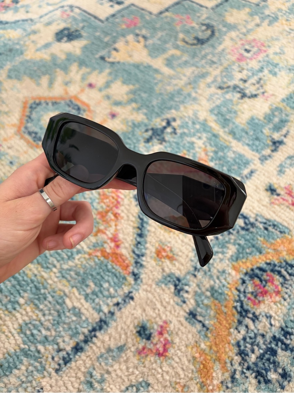 Prada Matte Black Rectangular Sunglasses - Picture 6 of 11